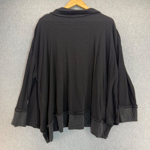 Alembika Women's Size Small Black Button Front Cardigan Jacket Lagenlook Drape‎ - Picture 8 of 12